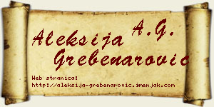 Aleksija Grebenarović vizit kartica